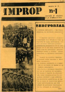 Primeira publicação da associação de estudantes da Faculdade de Ciência de Lisboa - Improp nº 1 - Janeiro de 1970